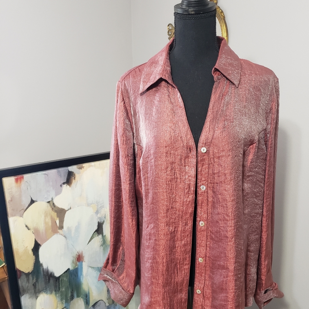 Rust Fitted Long Slv Shirt